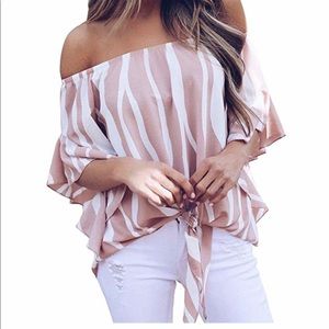 Pink & white blouse